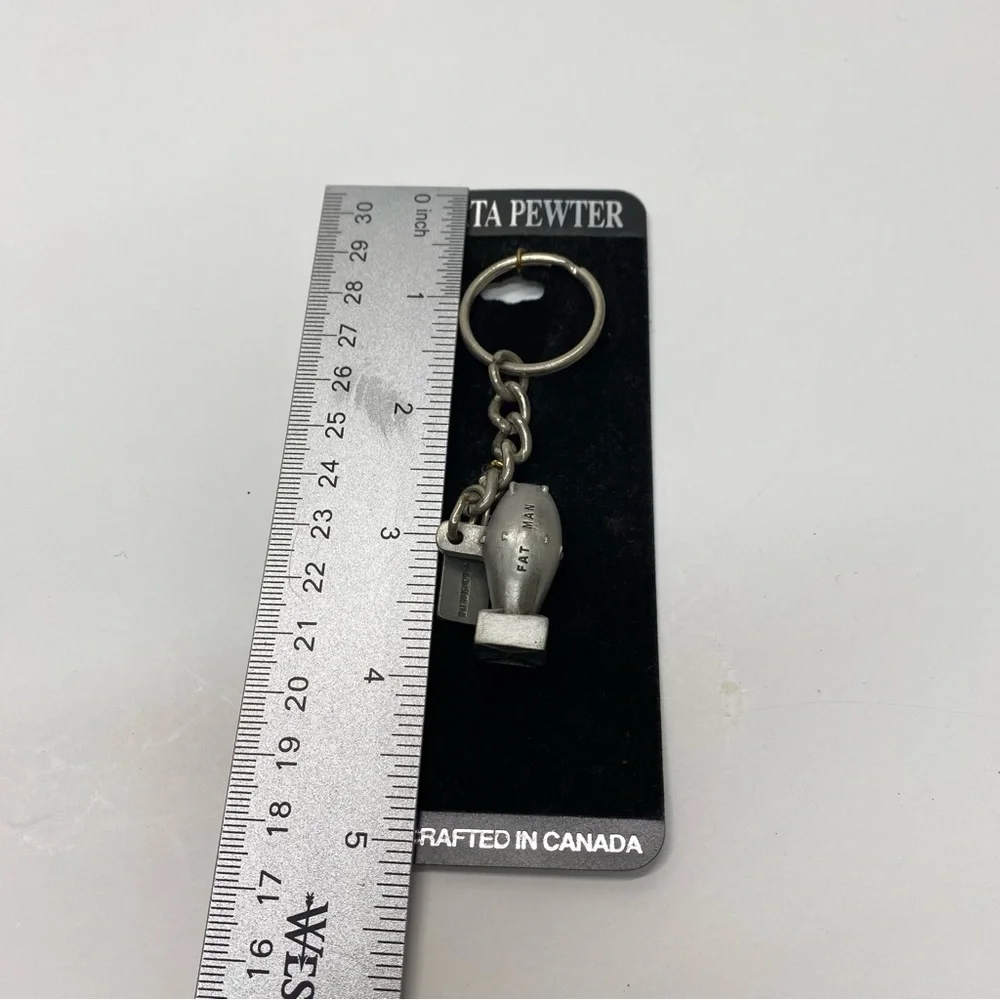 Fat Boy Sparta Pewter Key Chain 3D Atomic Bomb Made in Canada Man Gift Souvenir